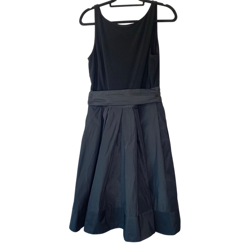 Lauren Ralph Lauren Black Pleated Taffeta Skirt Cocktail Dress Size 14 Formal